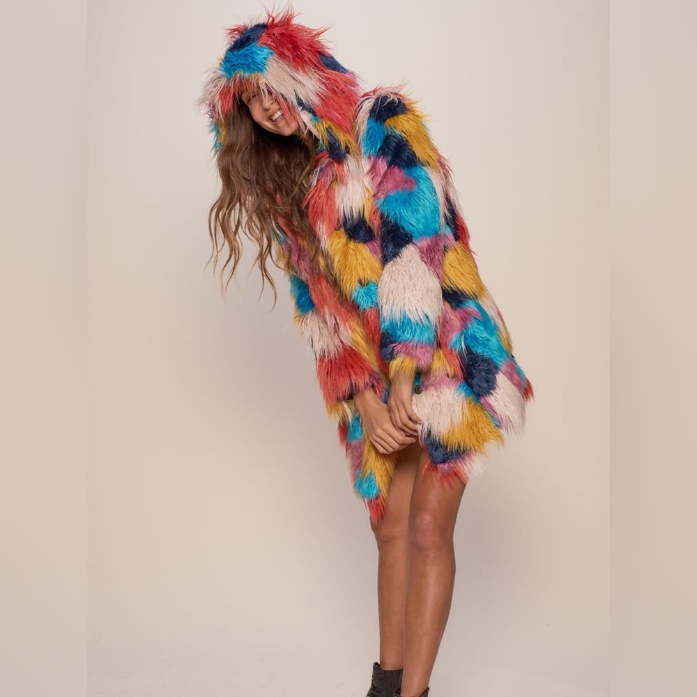 SpiritHoods Butterfly Faux Fur Coat – Size S – Rare Limited Edition